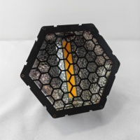 Projecteur stroboscopique hexagonal rétro LED jaune doré 100W avec barre RGB 72x0.3W, lumière d'ambiance matricielle pour scène avec DMX512