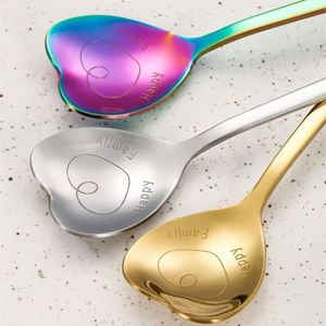 Custom Color Stainless Steel Coffee <b>Spoon</b> Ice Cream Dessert Small Mug Glass <b>Spoon</b> Heart-Shaped Stirring <b>Spoon</b> - Product Image 5