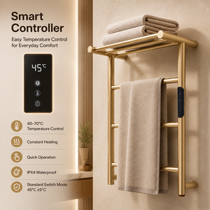 <span class=keywords><strong>Toallero</strong></span> Eléctrico de Acero Inoxidable 304, Calentador de Toallas Montado en la Pared con Estante Superior y Temperatura Constante para Baño del Hogar - Product Image 3