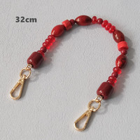 Tas Aksesori rantai manik-manik akrilik merah tali bahu tali telepon genggam kalung tali penahan ponsel 32cm 45cm 65cm 120cm