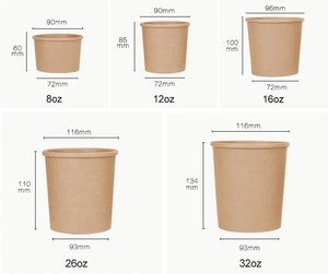 Tazón de Papel para Comida para Llevar, Envase para Ensalada de Frutas, Contenedor de Papel Kraft para Comida Rápida con Tapa de Plástico, Sin <span class=keywords><strong>Reseñas</strong></span> Aún - Product Image 3