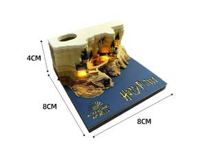 Post-it créatif 2026 avec éclairage LED, modèle <span class=keywords><strong>Château</strong></span> de Poudlard style Harry Potter, bloc de construction 3D - Product Image 4