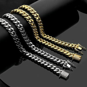 10 عرض INS الرجال النساء الهيب هوب الذهب الفضة عادي سلسلة الارتباط كوبي قلادة - Product Image 5