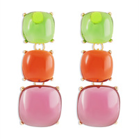 Collier ras-du-cou et boucles d'oreilles géométriques plaqués or style bohème pour femme, motif color-block tendance, idéal pour mariage, fête, fiançailles