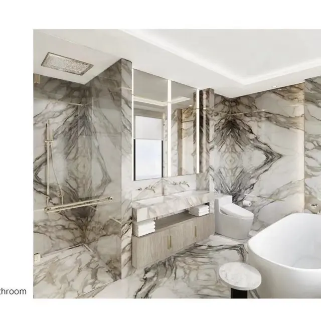 이탈리아 현대 럭셔리 calacatta 골드 대리석 욕실 디자인