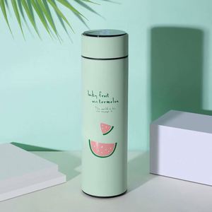 Bouteille isotherme en acier inoxydable 500 ml avec affichage de la température et logo personnalisé – Idéale pour l'eau chaude des étudiants – Retour à l'école - Product Image 2