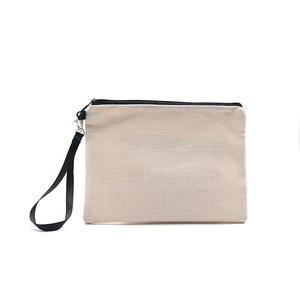 Pochette en lin personnalisée, <span class=keywords><strong>sac</strong></span> de <span class=keywords><strong>rangement</strong></span> pour outils de maquillage portable par sublimation - Product Image 3