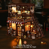 Hamaileon Cute Cake Shop 3D DIY Wooden Puzzle Book Nook Kit - Kit de bricolage en bois 3D pour coin lecture, modèle de maison de poupée, serre-livres, ensemble de décoration pour la maison, 14 ans et plus