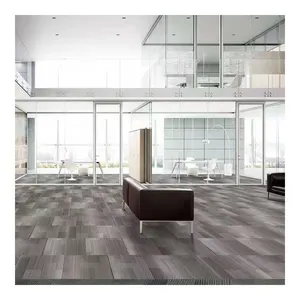 מכירה לוהטת ניילון מודפס שטיח 100% pp שטיח אריחי קל התקנה זול משרד רצפת שטיח אריחי