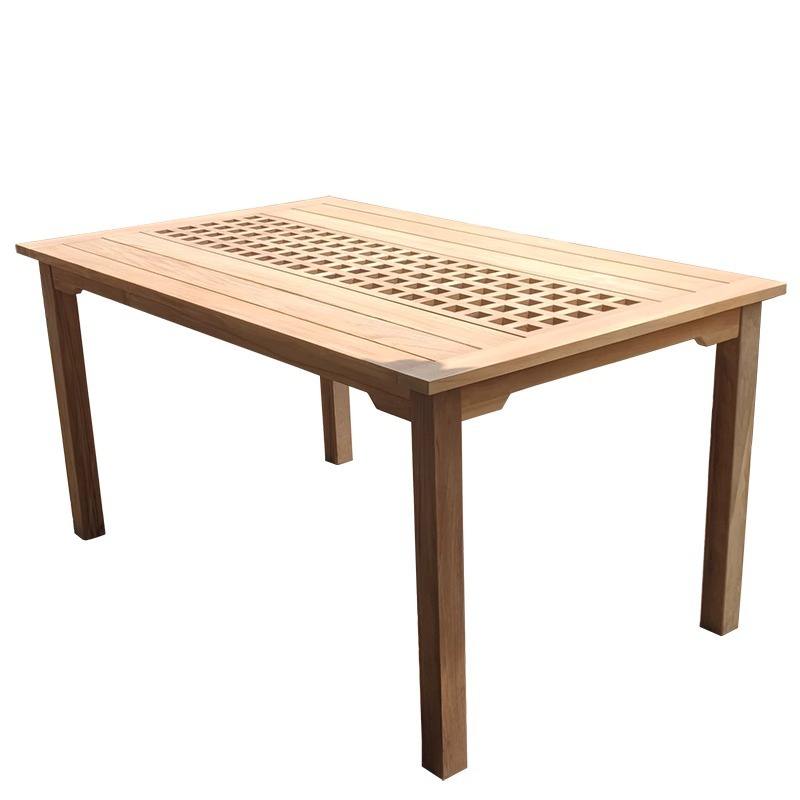 โต๊ะไม้สักพม่าลายตาราง ขนาด 150/90/75 ซม.