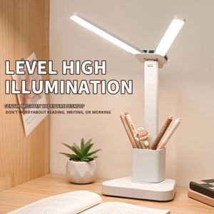 Lámpara de Escritorio LED para Lectura, Protección Ocular, Especial para Dormitorios Estudiantiles, Lámpara de Escritorio Blanca Recargable de Doble Cabezal - Product Image 3