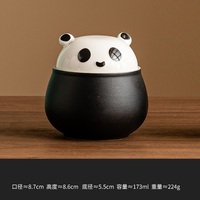 Logo personnalisé noir mignon Panada pot à thé en céramique pour le bureau maison café
