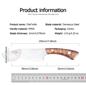 มีดพกพาเหล็กดามัสกัสสแตนเลสแบบปรับแต่งได้ พร้อมด้ามไม้ G10 สำหรับยุทธวิธี เอาตัวรอด ล่าสัตว์ EDC DIY มีบริการ OEM - Product Image 6