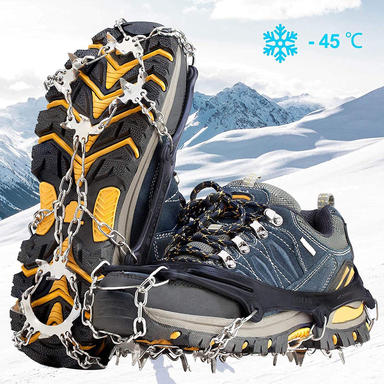 Woqi Universal Crampons Ice Climbing Crampons for Shoes with