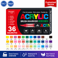 Ensemble de 36 marqueurs acryliques liquides Guangna Direct, encre fluide et lisse, pour journal Hobonichi, art décoratif, kit de papeterie