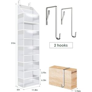 Organisateur de porte en PVC transparent, sac de rangement suspendu à 5 étagères, organisateur derrière la porte pour chambre à coucher ou chambre d'enfant - Product Image 2