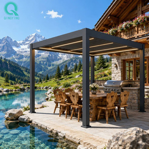 Pergola en aluminium QINGYING avec stores électriques automatiques, pare-soleil et imperméables - Product Image 1
