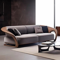 Canapé multifonctionnel trois places en bois massif de noyer noir nord-américain, style chinois moderne, pour salon