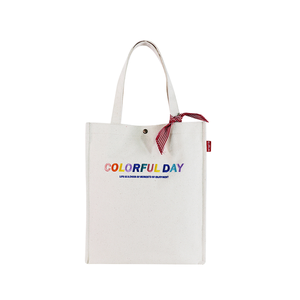 Bolsa de Hombro de Lona de Algodón Personalizada con Dibujos Animados, Estampado Multicolor Serigrafiado/Transferido por Calor con el Nombre de la Ciudad 'I Love California', para Souvenir - Product Image 1