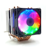 Ventilateur de refroidissement RGB avec caloduc combiné cuivre-aluminium LED pour le refroidissement complet du processeur et l'utilisation en boîtier d'ordinateur