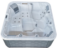 Bain à remous extérieur en acrylique pour 5 personnes avec deux sièges inclinables, spa, hydrothérapie