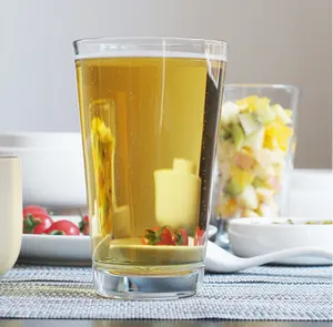 Logotipo personalizado 16 oz cristal transparente vaso clásico agua leche highball refrigeración cerveza pinta vaso para beber