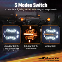 Lampu LED Tambahan MaXpeedingrods 7 inci 332W untuk SUV 4X4 Kapal Laut 33200LM RGB DRL 12V Putih