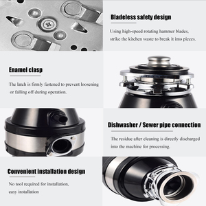 Bồn rửa nhà bếp thép không gỉ chất thải thực phẩm xử lý im lặng Thiết kế hộ gia đình rác disposer - Product Image 4