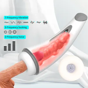 Voice Sucking Retractable Cup Vibrator Pocket Pussy Sex Toy Automatic Male Masturbator For Man Masturbation