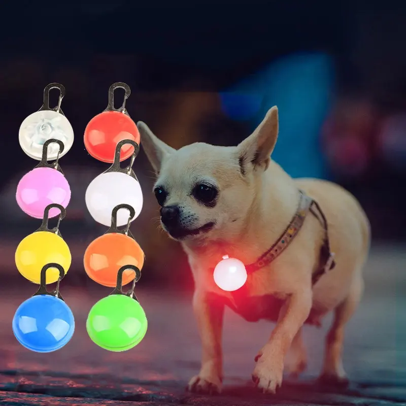 안티 분실 작은 저녁 실행 조깅 안전 클립 빛 LED 깜박이 야외 산책 개 펜던트 애완 동물 액세서리 칼라