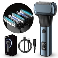 Rasoir électrique pour le visage et la tête Tondeuse à barbe LED intelligente portable Rasoir pour hommes et hommes chauves