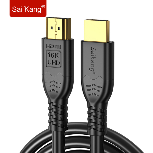 Advanced A434 HDMI 2.2 16K Cable Gold Heads UHD TV Connection Shielding Smooth Signal for Laptop/Desktop Speaker