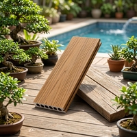 Tarima de Madera Compuesta WPC Moderna de Primera Calidad, Anti-UV, con Relieve 3D, Encaje Automático, para Terrazas y Jardines Exteriores
