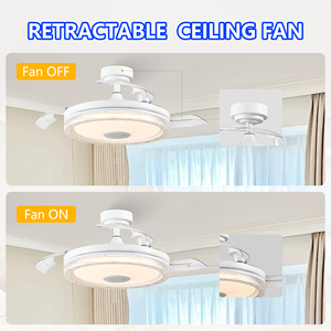 Vô Hình <span class=keywords><strong>LED</strong></span> Quạt Trần Đèn Với Cho Bluetooth Âm Nhạc Chuyển Đổi Tần Số Cho Nhà Phòng Khách Phòng Ngủ Nhà Máy Cung Cấp - Product Image 5