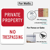 Letrero de Metal de Propiedad Privada, 4 Piezas, Decoración de Pared con Advertencia de Prohibido el Acceso, para Seguridad del Hogar