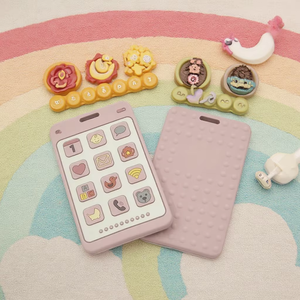 Anneau de dentition pour bébé en silicone de qualité alimentaire sans BPA, unisexe, forme carrée, jouet souple style téléphone - Product Image 6