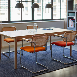 Silla de comedor <span class=keywords><strong>Cesca</strong></span> con marco arqueado cromado Retro de diseño vintage para uso en restaurante - Product Image 1
