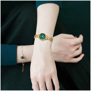 Materiale in lega di <span class=keywords><strong>Verde</strong></span> Malachite Donne <span class=keywords><strong>Quadrante</strong></span> In Oro di Lusso Del Braccialetto Del Quarzo <span class=keywords><strong>Orologi</strong></span> - Product Image 3