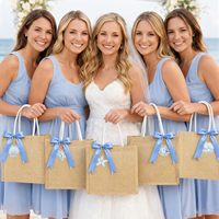 Sac cadeau en jute, matériau en toile de jute respirant, pochette durable pour les cadeaux de mariage et l'emballage de cadeaux de fêtes