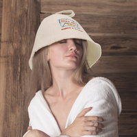 Gorro de Sauna de Lana Natural Premium al por Mayor, Gorro de Lana Pura para Sesiones Clásicas de Spa y Banya