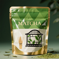 Sac d'emballage en poudre refermable personnalisé Pochette debout de qualité comestible avec fond surdy pour poudre de cacao Poudre de matcha