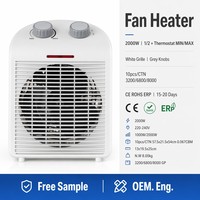 Ventilateur Chauffant Colonne Portable avec Thermostat, Chauffage d'Appoint Compact Rectangulaire 3 Modes Chaud 2000W, Contrôle Automatique, Ignifuge, Certifié CE