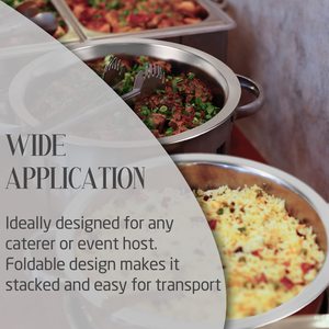 Recipientes para Calentar Alimentos de Acero Inoxidable Comerciales del Fabricante, Recipientes para Buffet con Tapa Redonda para Catering - Product Image 6