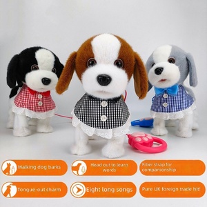 <span class=keywords><strong>Jouet</strong></span> de chien électrique en peluche avec fonctions de marche, chant et aboiement pour personnages, hauteur 31cm-50cm - Livré avec bracelet en tissu - Product Image 2