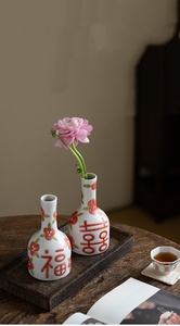 Vente en gros personnalisée de petits vases à fleurs de style rétro avec des conceptions personnalisées de poterie peinte à la main pour nouveau mariage mariage - Product Image 3