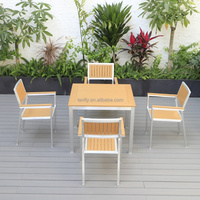 Ensemble de Table et chaises d'extérieur en plastique et bois, meubles de jardin, Patio, nouveau, moderne, en aluminium