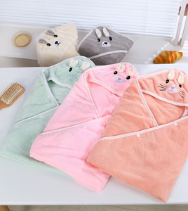 Handuk Mandi Bayi Berkerudung Motif Hewan Bahan Coral Fleece Cepat Kering, Selimut Bungkus yang Dapat Dipakai untuk Kamar Mandi & Kamar Tidur Anak - Product Image 5