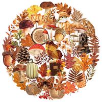 50 autocollants par paquet, autocollants transparents sur le thème de la forêt d'automne, décorations magnifiques pour bullet journal
