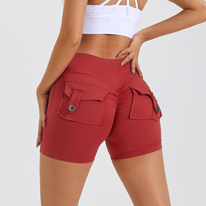 Shorts de sport taille haute pour <span class=keywords><strong>femme</strong></span>, effet push-up, avec <span class=keywords><strong>poche</strong></span> intégrée, idéal pour la course et l'entraînement - Product Image 3