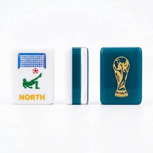 Soccer Cup Design Three Layer Acrylic American Mah Jongg <b>Set</b> Clear English Characters Party Table Game Collection Gift,World - Product Image 2